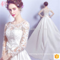 Voguish Long Sleeve A Line Appliqued New Style Lace Wedding Dress